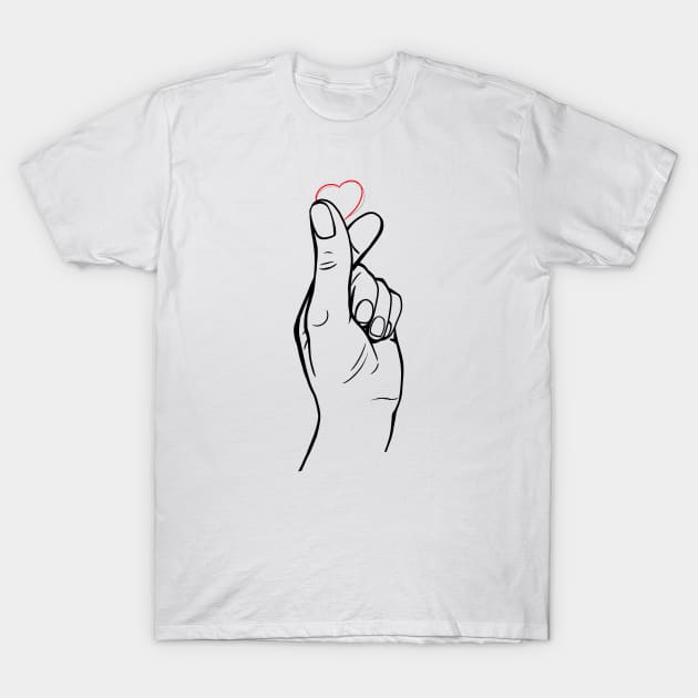 Korean gesture love T-Shirt by kdegtiareva